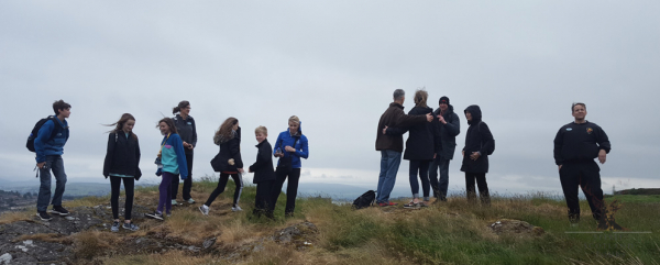 Hiking guests at on the Greenock Cut